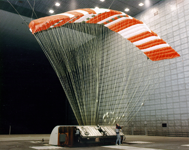 Space History Photo: Parafoil in 80 x 120 Foot Wind Tunnel